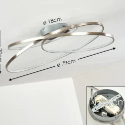 hofstein Plafonnier Chute LED Nickel mat, 1 lumière