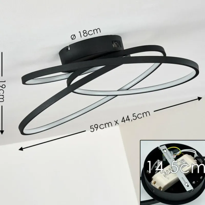 hofstein Plafonnier Chute LED Noir, 1 lumière