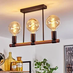 Lampes Industrielles-hofstein Plafonnier Clayhurst Noir, 3 lumières