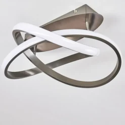 hofstein Plafonnier Cochato LED Nickel mat, 1 lumière