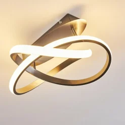 hofstein Plafonnier Cochato LED Nickel mat, 1 lumière