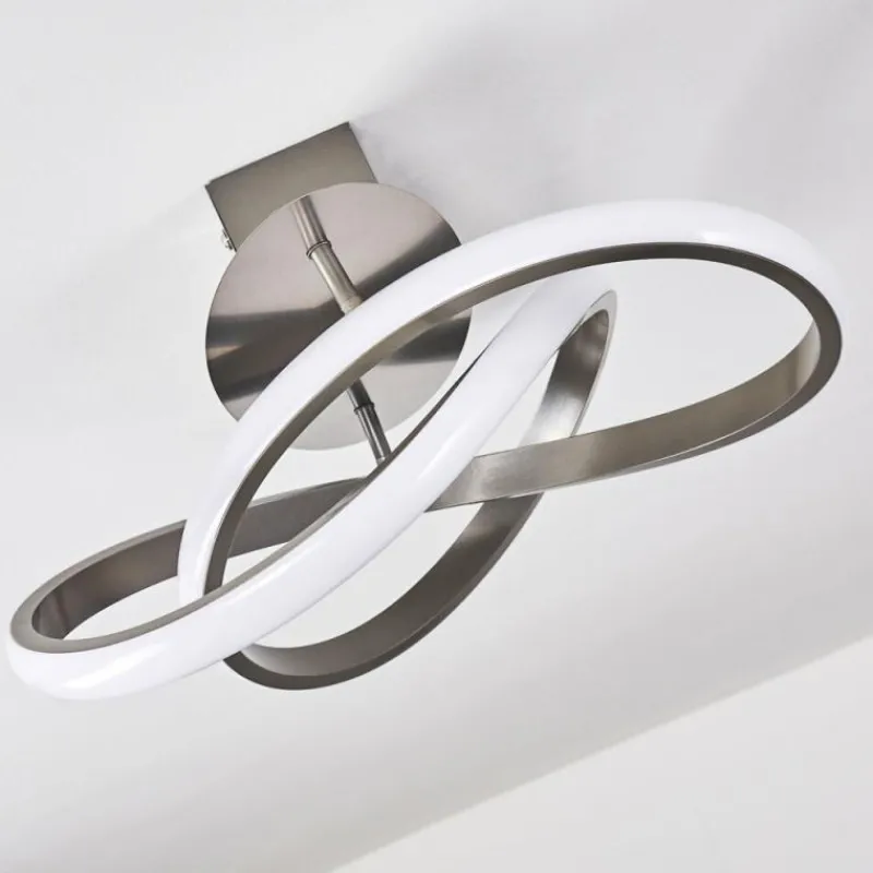 hofstein Plafonnier Cochato LED Nickel mat, 1 lumière