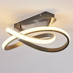 hofstein Plafonnier Cochato LED Nickel mat, 1 lumière