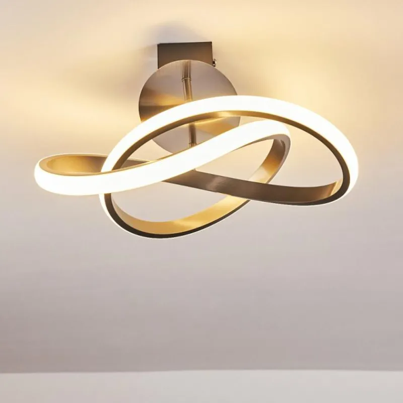 hofstein Plafonnier Cochato LED Nickel mat, 1 lumière