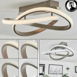 hofstein Plafonnier Cochato LED Nickel mat, 1 lumière