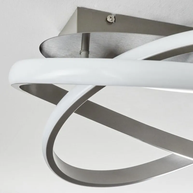 hofstein Plafonnier Cochato LED Nickel mat, 1 lumière