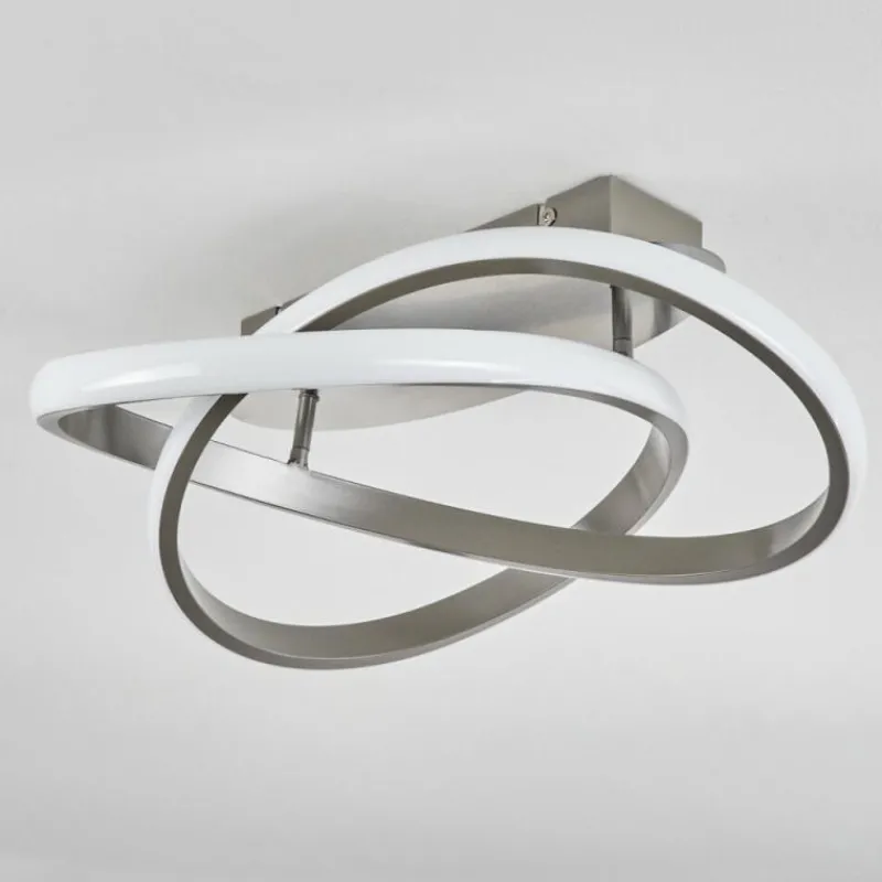hofstein Plafonnier Cochato LED Nickel mat, 1 lumière