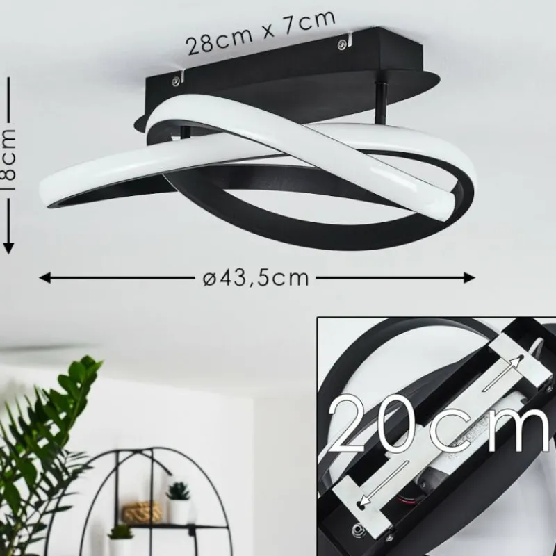 hofstein Plafonnier Cochato LED Noir, Blanc, 2 lumières