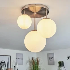 hofstein Plafonnier Cochuna Nickel mat, 3 lumières