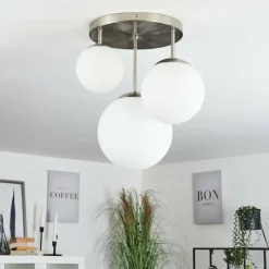 hofstein Plafonnier Cochuna Nickel mat, 3 lumières