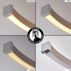 hofstein Plafonnier Cojcam LED Nickel mat, 3 lumières