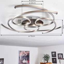 hofstein Plafonnier Cojcam LED Nickel mat, 3 lumières