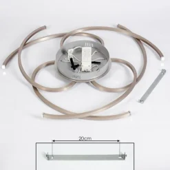 hofstein Plafonnier Cojcam LED Nickel mat, 3 lumières