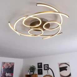 hofstein Plafonnier Cojcam LED Nickel mat, 3 lumières