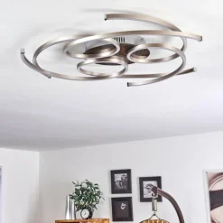 hofstein Plafonnier Cojcam LED Nickel mat, 3 lumières