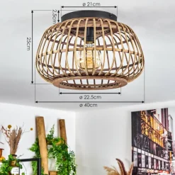 Luminaires Scandinaves-hofstein Plafonnier Combeima Noir, 1 lumière