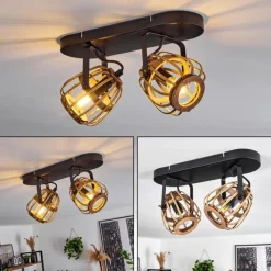 Luminaires Scandinaves-hofstein Plafonnier Combeima Noir, 2 lumières