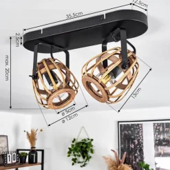 Luminaires Scandinaves-hofstein Plafonnier Combeima Noir, 2 lumières