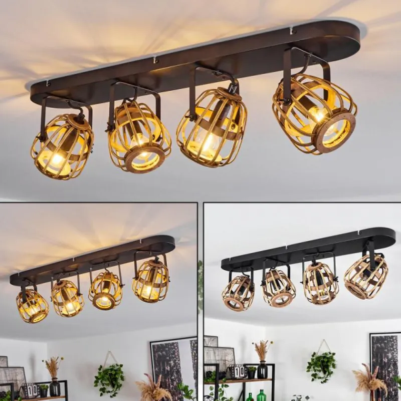 Luminaires Scandinaves-hofstein Plafonnier Combeima Noir, 4 lumières