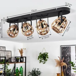 Luminaires Scandinaves-hofstein Plafonnier Combeima Noir, 4 lumières