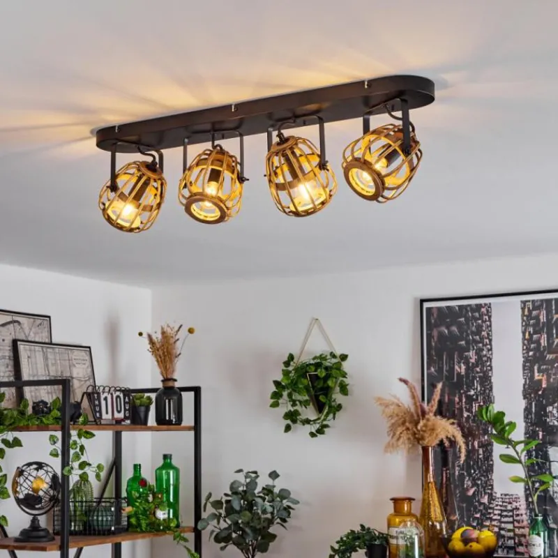 Luminaires Scandinaves-hofstein Plafonnier Combeima Noir, 4 lumières