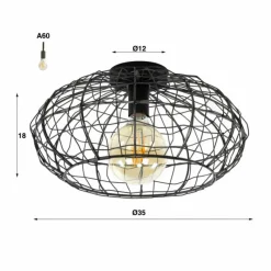 Lampes Industrielles-hofstein Plafonnier Connect Brun, Noir, 1 lumière