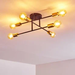 Lampes Dorées-hofstein Plafonnier Coppet Noir doré, 6 lumières