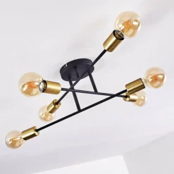 Lampes Dorées-hofstein Plafonnier Coppet Noir doré, 6 lumières