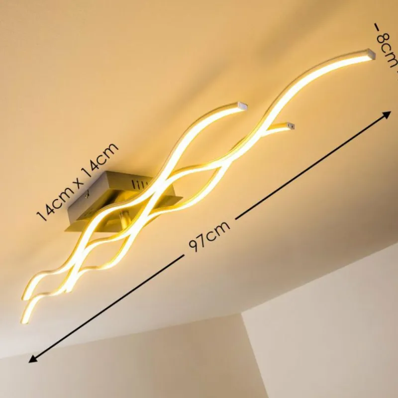 hofstein Plafonnier Coquitlam LED Nickel mat, 1 lumière* Éclairage Led