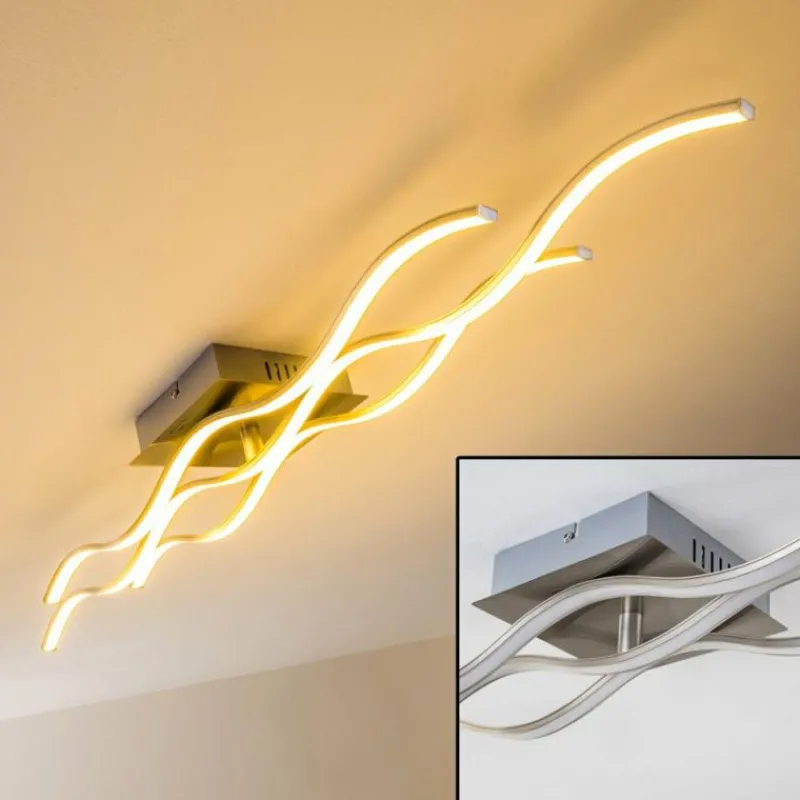 hofstein Plafonnier Coquitlam LED Nickel mat, 1 lumière* Éclairage Led