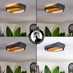 hofstein Plafonnier Cornol LED Écru, Noir, 1 lumière