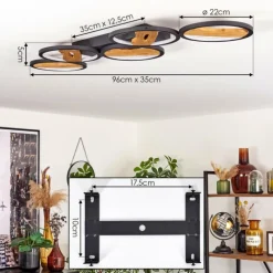 hofstein Plafonnier Cornol LED Écru, Noir, 1 lumière