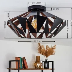 Lampes Vintages & Rétros-hofstein Plafonnier Corralejo Noir, 1 lumière