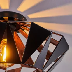 Lampes Vintages & Rétros-hofstein Plafonnier Corralejo Noir, 1 lumière