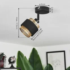 Lampes En Tissu-hofstein Plafonnier Cottard Noir, 1 lumière