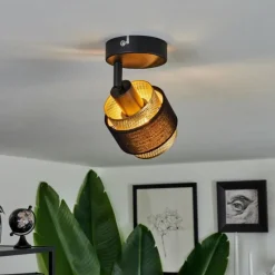 Lampes En Tissu-hofstein Plafonnier Cottard Noir, 1 lumière