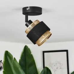 Lampes En Tissu-hofstein Plafonnier Cottard Noir, 1 lumière
