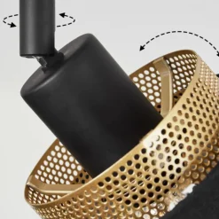 Lampes En Tissu-hofstein Plafonnier Cottard Noir, 2 lumières