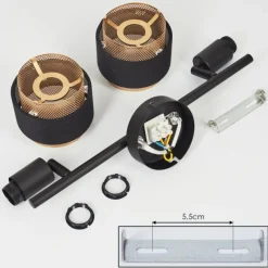 Lampes En Tissu-hofstein Plafonnier Cottard Noir, 2 lumières