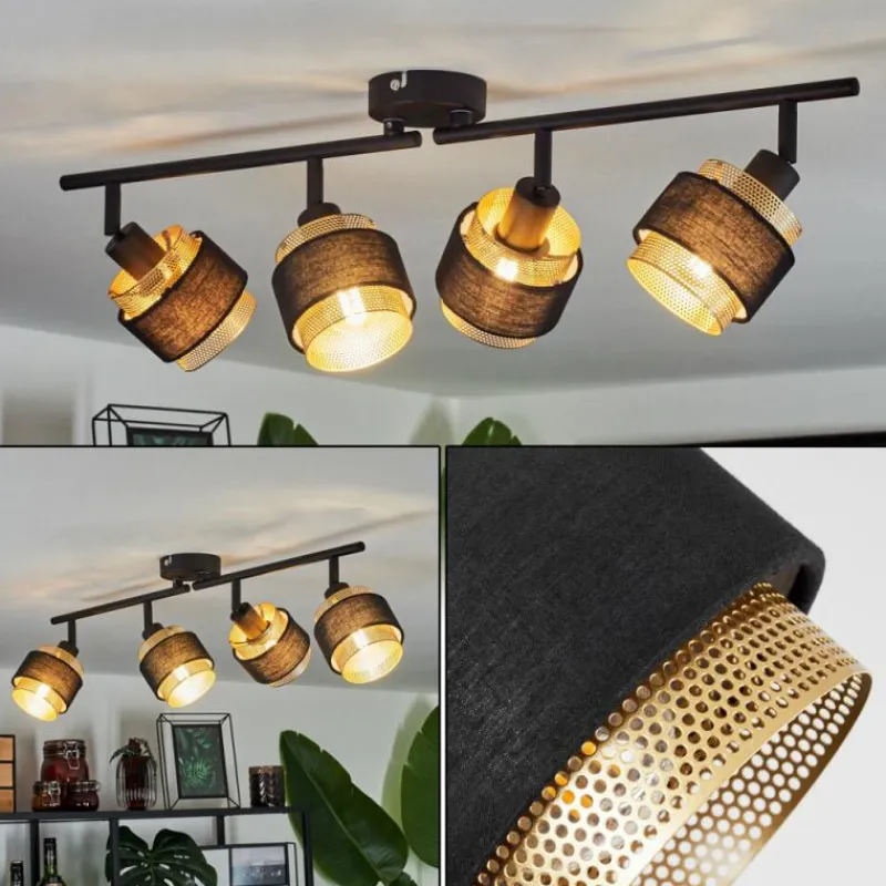 Luminaires Scandinaves-hofstein Plafonnier Cottard Noir, 4 lumières