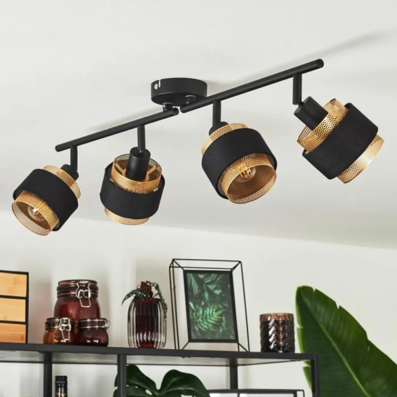 Luminaires Scandinaves-hofstein Plafonnier Cottard Noir, 4 lumières