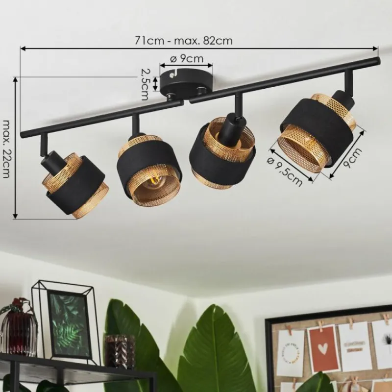 Luminaires Scandinaves-hofstein Plafonnier Cottard Noir, 4 lumières