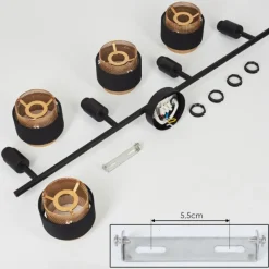 Luminaires Scandinaves-hofstein Plafonnier Cottard Noir, 4 lumières