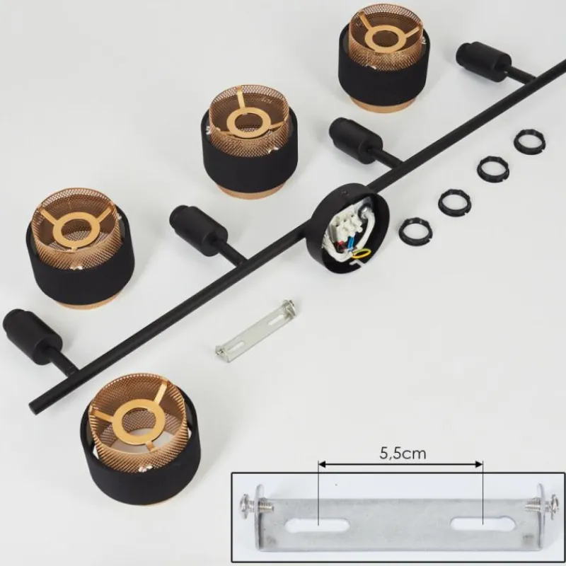 Luminaires Scandinaves-hofstein Plafonnier Cottard Noir, 4 lumières