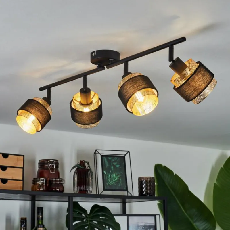 Luminaires Scandinaves-hofstein Plafonnier Cottard Noir, 4 lumières