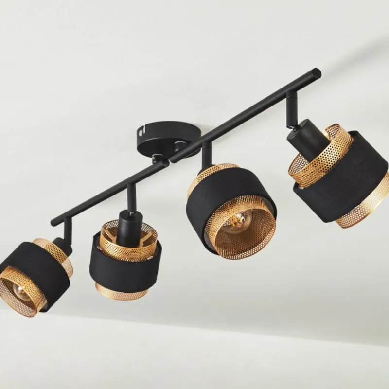 Luminaires Scandinaves-hofstein Plafonnier Cottard Noir, 4 lumières