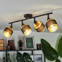 Luminaires Scandinaves-hofstein Plafonnier Cottard Noir, 4 lumières