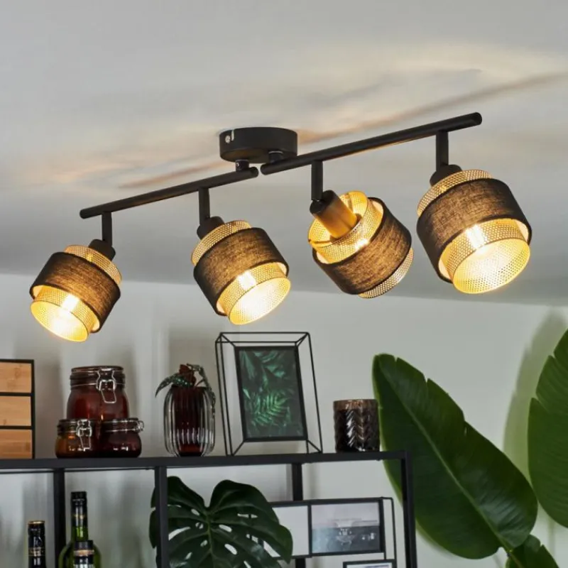 Luminaires Scandinaves-hofstein Plafonnier Cottard Noir, 4 lumières