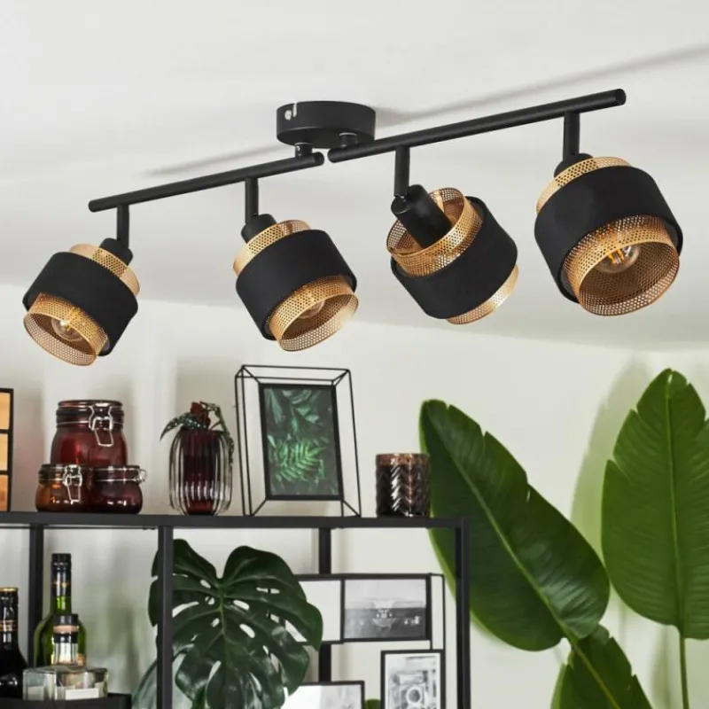 Luminaires Scandinaves-hofstein Plafonnier Cottard Noir, 4 lumières