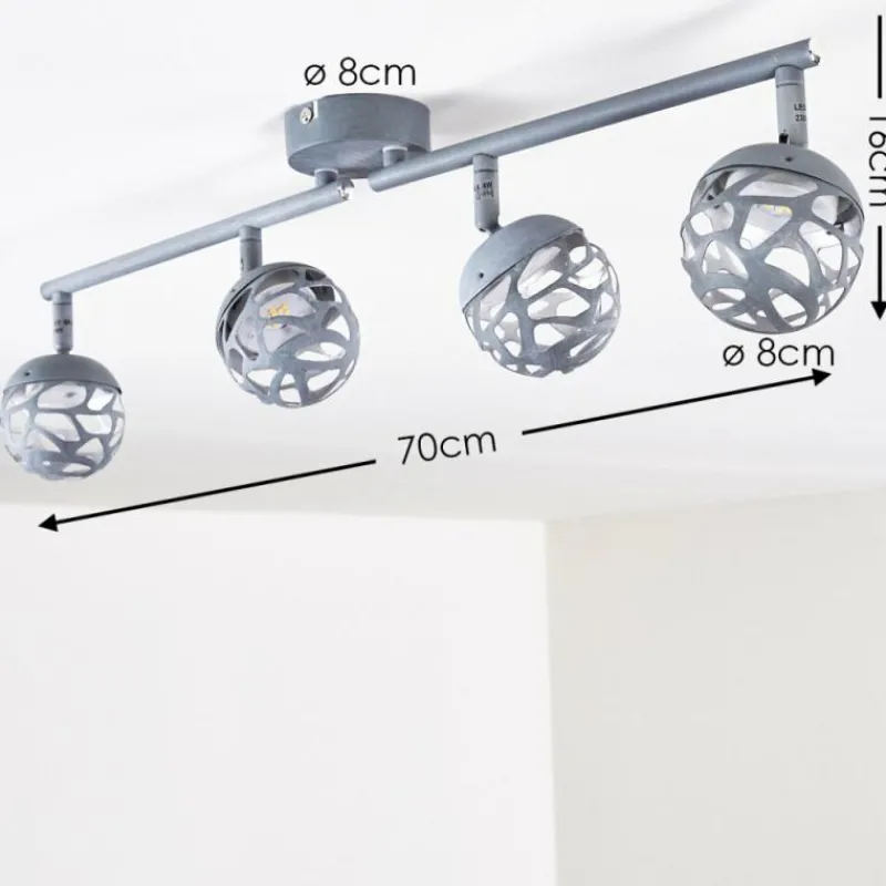 hofstein Plafonnier Covane LED Bleu, Gris, 4 lumières* Spots Et Projecteurs